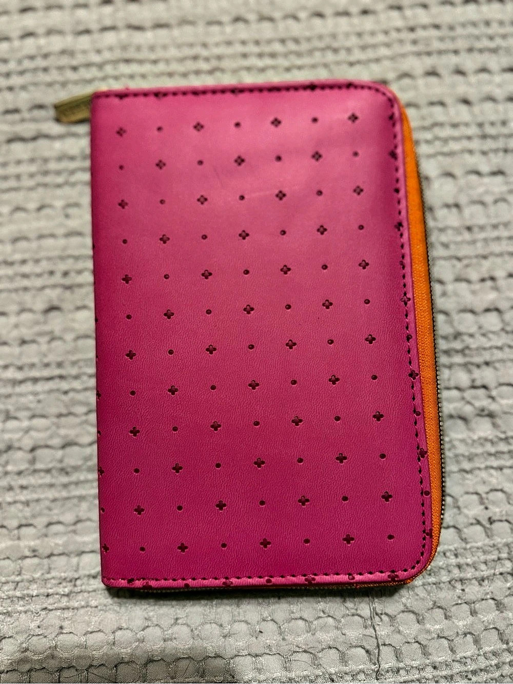 Zip-Around Wallet in Pink & Orange Like New